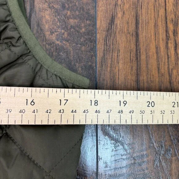 Old Navy Quilted Vest XS Olive Green Full-Zip Pockets Women's Jacket - Picture 9 of 12